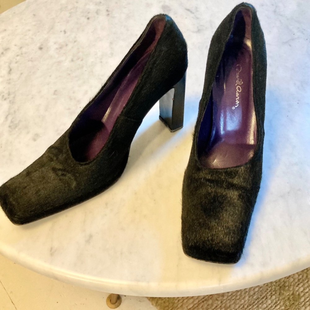 Vintage David Aaron Pony Hair Pumps - size 9 (Vero Cuoio) - Picture 8 of 16